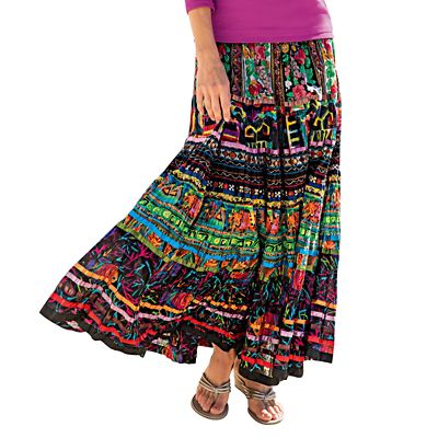 Women's Plus Size Crinkle Fiesta Skirt